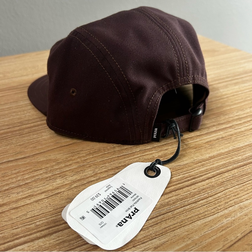 NWT Prana Foothills flat brim 5 panel hat in mocha | one size unisex - Picture 5 of 9